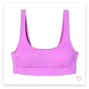 Stoney Clover Lane Women's Ribbed Bralette Bikini Top Purple XS (0-2)